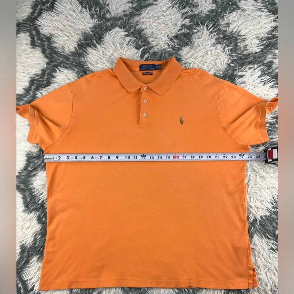 Polo Ralph Lauren Men's Orange Custom Slim Fit Polo Shirt Size XL